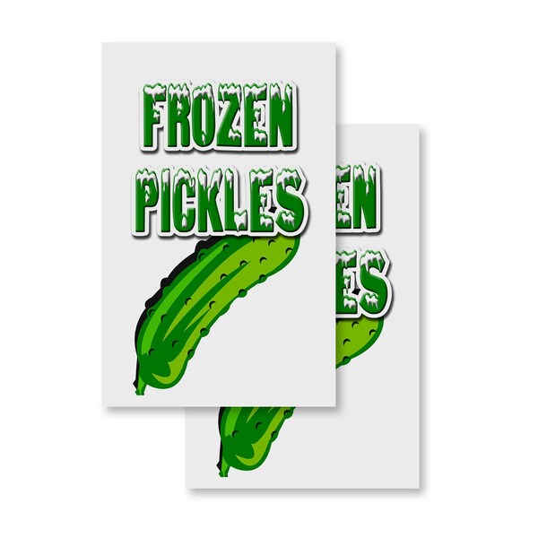 Signmission Frozen Pickles, Vinyl Decals Only 24 Inch x 36 Inch, Vinyl Decal, 2PK DSB-2436-2PACK-Frozen Pickles - main