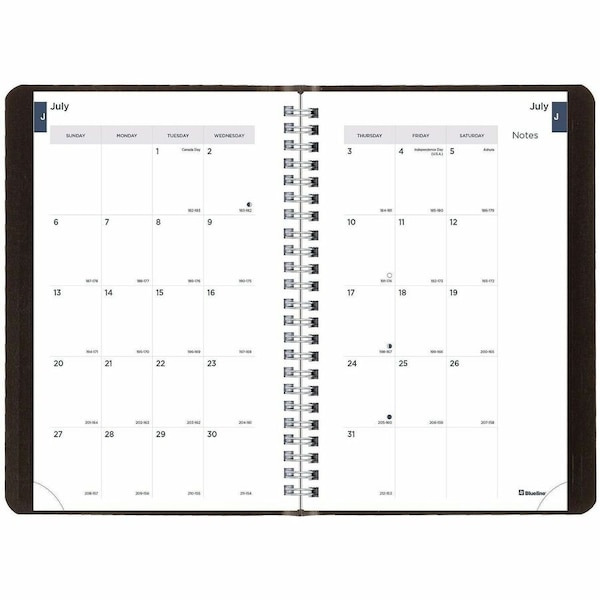 Rediform Planner, Black, 1/4" H, 5" W REDCA101BLK - main
