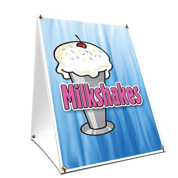 Signmission Milkshakes, 24 Inch x 18 Inch A-frame Yard Sign, Plastic Sign SBC-1824-Milkshakes - main