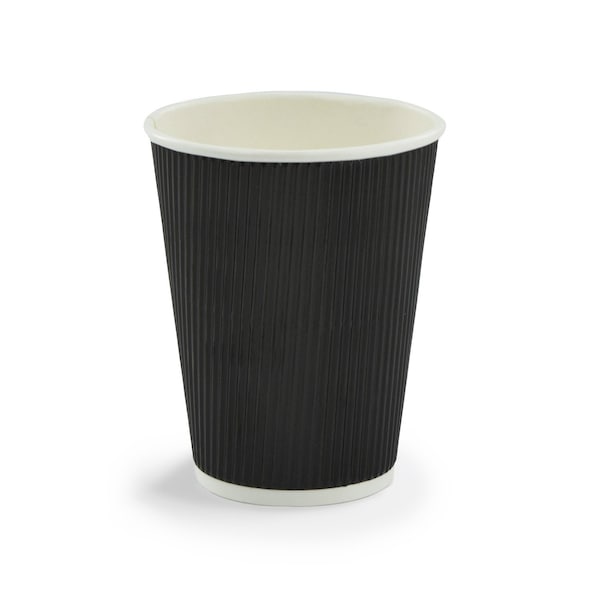Rdi Ripple Cup Generic Black Wrapped 12oz 900cs, 900PK CP-RIP-BLK-12 - main
