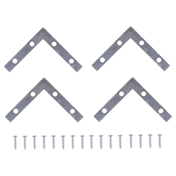 Prosource Corner Brace, 4 in L, 4 in W, 5/8 in H, Steel, Zinc-Plated, 1.8 mm Thick Material FC-Z04-C4PS - main