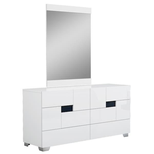 Homeroots 30" Superb White High Gloss Dresser 329640 - main