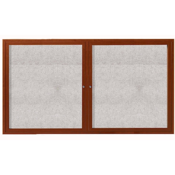 Aarco Outdoor Enclosed Bulletin Board w/ Al Wood Look Finish, Oak Wood Look, Burlap Weave Vinyl, 36''Hx60''W ODCCO3660R - main
