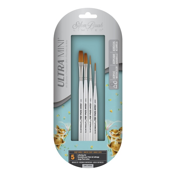Silver Brush Ultra Mini Lettering Brushes, 4-Piece Set UMS-2450S - main