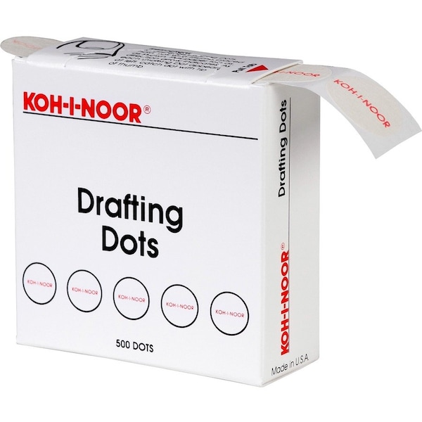 Chartpak KohINoor, ADHESIVE DRAFTING DOTS, 0.88in DIA, DRIES CLEAR, 500PK 25900J01 - main