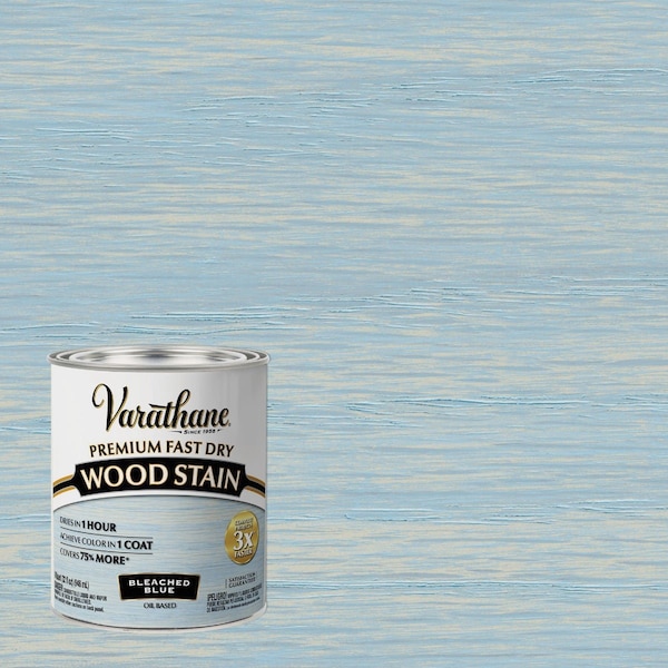 Varathane Fast Dry Bleached Blue Urethane Modified Alkyd Interior Wood Stain 1 Qt. 297425 - main