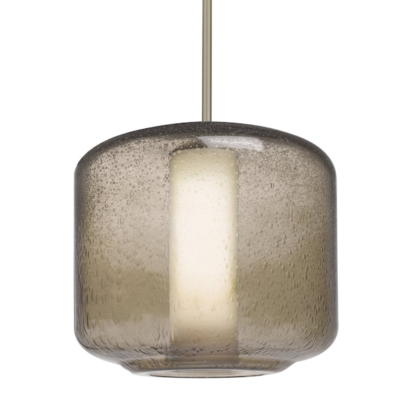Besa Lighting Besa Niles 10 Stem Pendant, Smoke Bubble/Opal, Satin Nickel Finish, 1x 5W MAX E26 Base 1TT-NILES10SO-LED-SN - main
