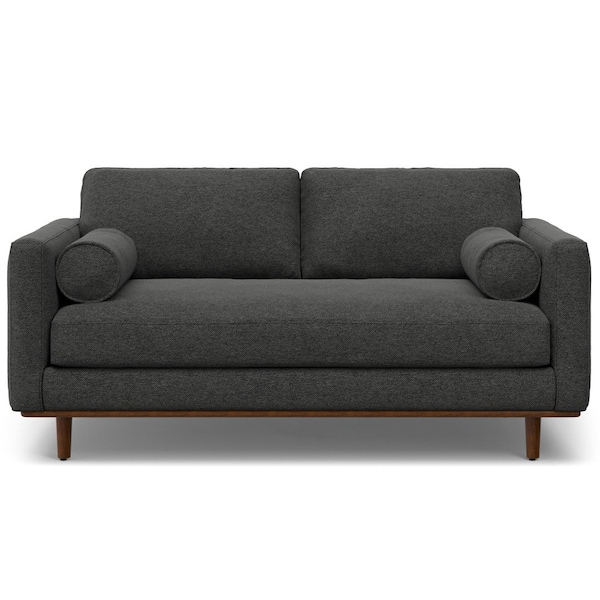 Homeroots 72" Gray Fabric Sofa With Brown Legs 640976 - main