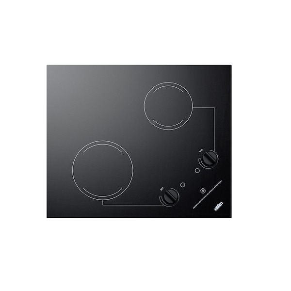 Summit 21" Wide 115V 2-Burner Radiant Cooktop CR2B121 - main
