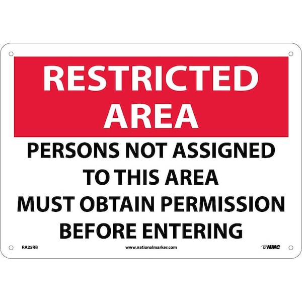 Nmc Restricted Area Obtain Permission Sign, RA25RB RA25RB - main