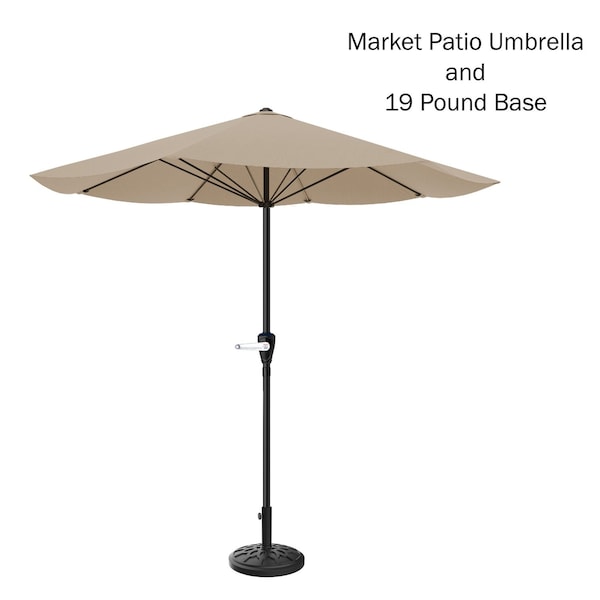 Pure Garden 9-Foot Outdoor Patio Umbrella, Sand 50-LG1040B - main