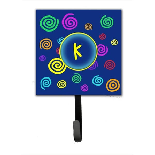 Carolines Treasures Letter K Initial Monogram - Blue Swirls Leash Holder Or Key Hook CJ1011-KSH4 - main