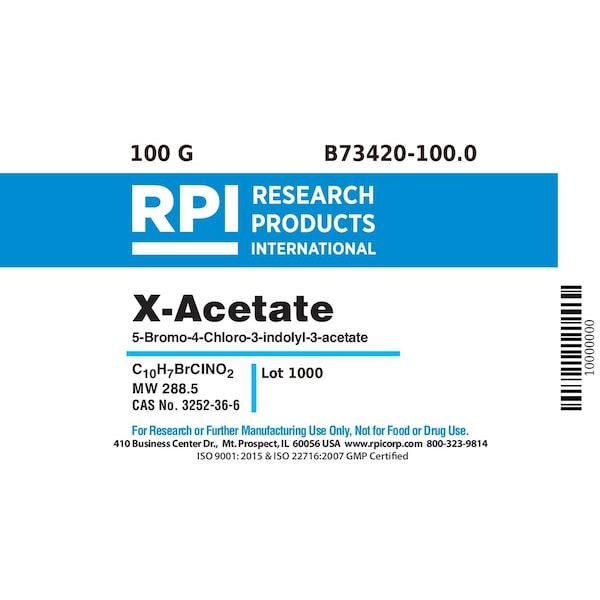 Rpi 5-Bromo-4-Chloro-3-Indolyl-3-Acetate X-acetate, 100 Grams B73420-100.0 - main