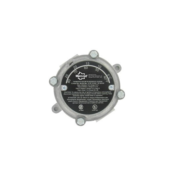 Dwyer Instruments Explosion Proof Thermostat, SPDT Switch, Snap Action, 36 Degrees to 82 Degrees F, SPDT, 480VAC Max 862E - main