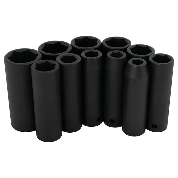 Performance Tool 11 pc. 1/2 in. Dr. DW Impact Socket Set, SAE, Chrome Vanadium, Laser Etched M590DB - main
