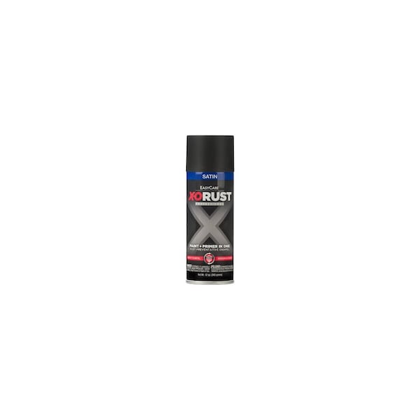 True Value Anti-Rust Enamel Spray Paint & Primer Enamel, Black Satin, 12-oz. XOP18-AER - main