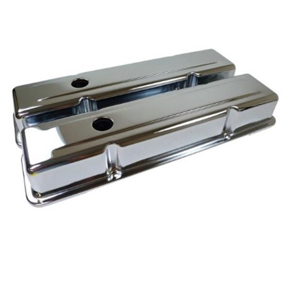 Strike3 R9215 3.62 in. Steel Valve Covers for 1958-1986 SB Chevy, Chrome ST759333 - main