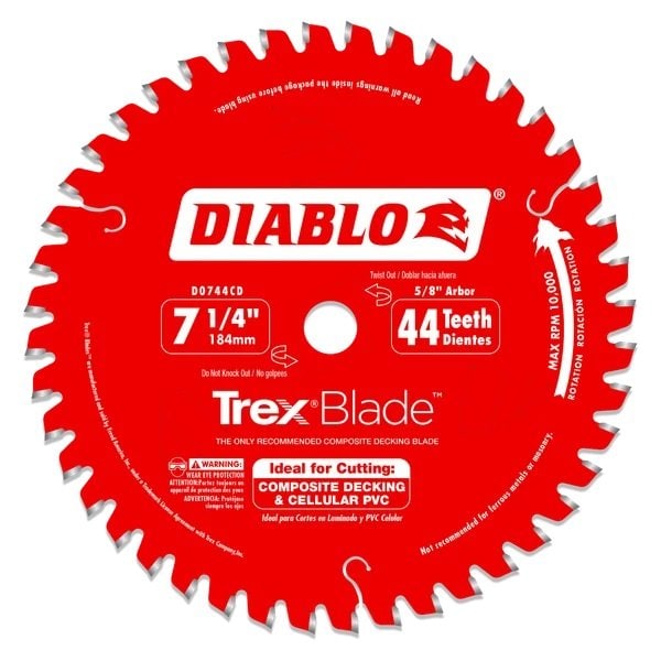 Diablo 7-1/4in. x 44-Teeth TrexBlade Saw Blade for Composites and Plastic D0744CD - main
