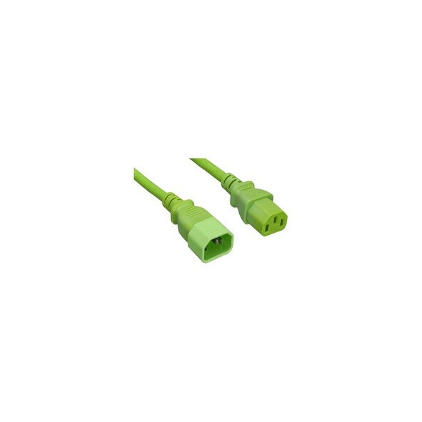 Cable Wholesale Computer / Monitor Power Extension Cord, Green, C13 to C14, 10 Amp, 3 foot 10W1-02203GN - main