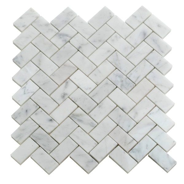 Apollo Tile 12x12 Bianco Carrara Marble Polished Floor and Wall Mosaic Tile 4.83 sqft/case, 5PK APLKB88H04PA - main