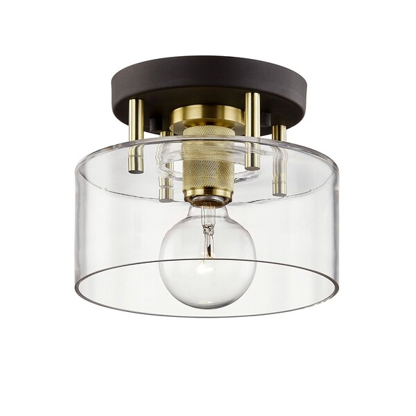 Troy Lighting Bergamot Station 1 Light Semi Flush 8.5 In. Bronze/Brushed Brass C7540-BRZ/BBA - main