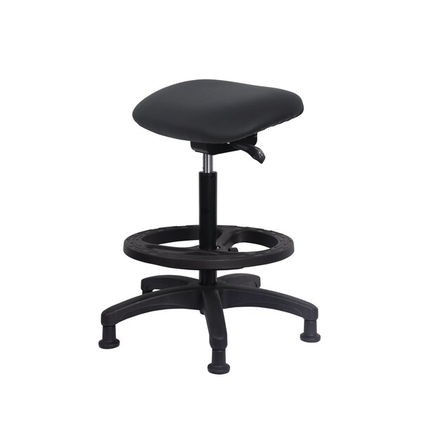 Blue Ridge Ergonomics Vinyl Sit-Stand - Standing Height with Black Foot Ring Stationary Glides in Graphite Voyager Vinyl VSTSS-RG-BF-RG-2025 - main