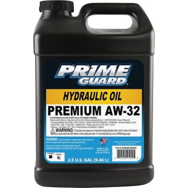 Prime Guard 2.5 Gal. AW-32 Hydraulic Oil AWISO3225GAL - main