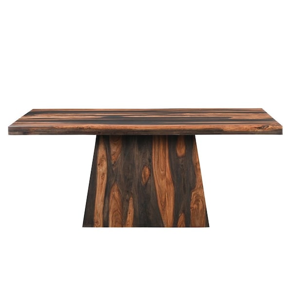 Homeroots 75" Brown Solid Wood Pedestal Base Dining Table 565232 - main