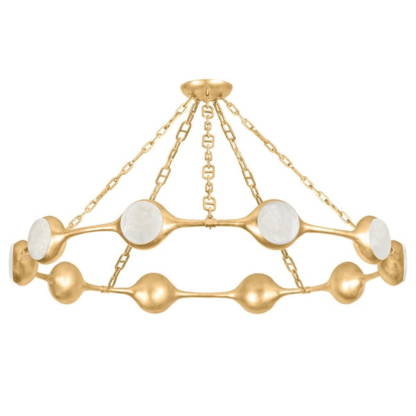 Corbett Lighting Noz Nozawa X Riviere 10 Light Chandelier 51.5 In. Vintage Gold Leaf 465-52-VGL - main