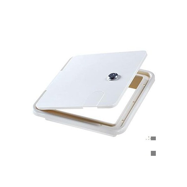 Rv Designer LARGE LOCKING CABLE HATCH, RECTANGULAR, POLAR WHITE - 8.5IN X 8IN X 1.5IN B152 - main