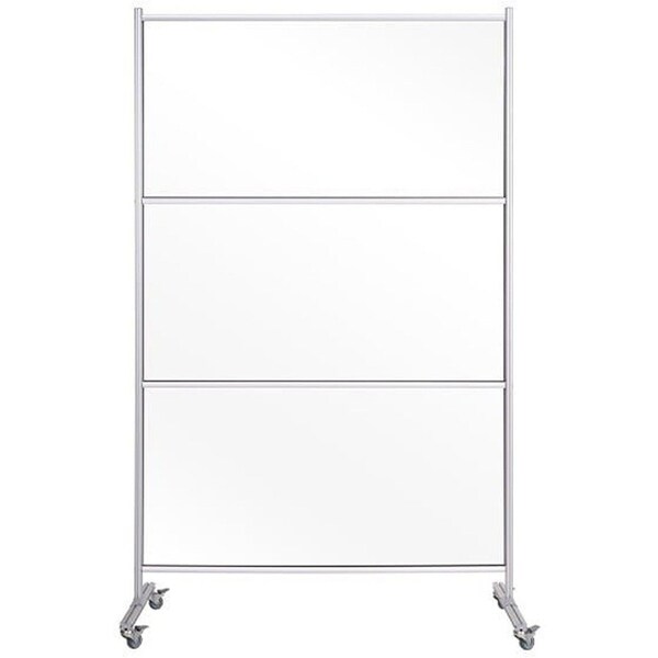 Bi-Silque MasterVisi, PROTECTOR SERIES MOBILE GLASS PANEL DIVIDER, 80.3 X 22 X 50, CLEAR/ALUMINUM DSP273046 - main