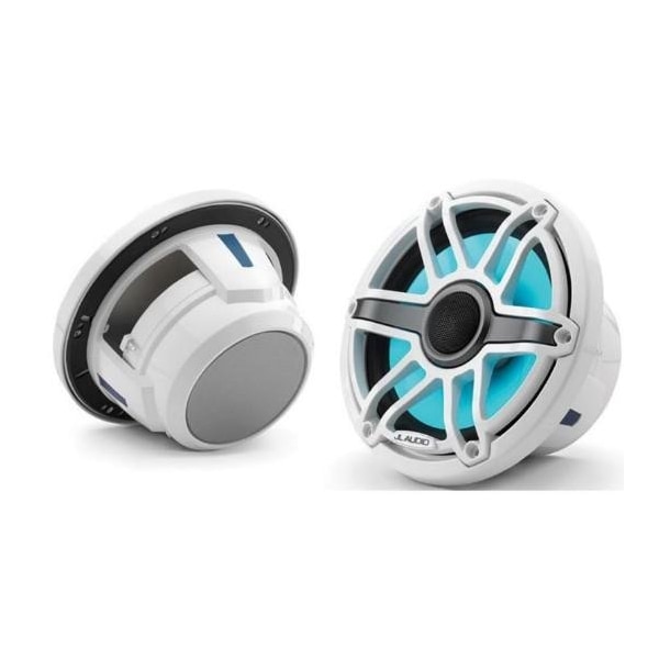 Jl Audio 7.7in Marine Speakers, Sport Grille, Gloss White Trim & Grille, ILLUM, 93602, 010-03074-00, 2PK 93602/010-03074-00 - main