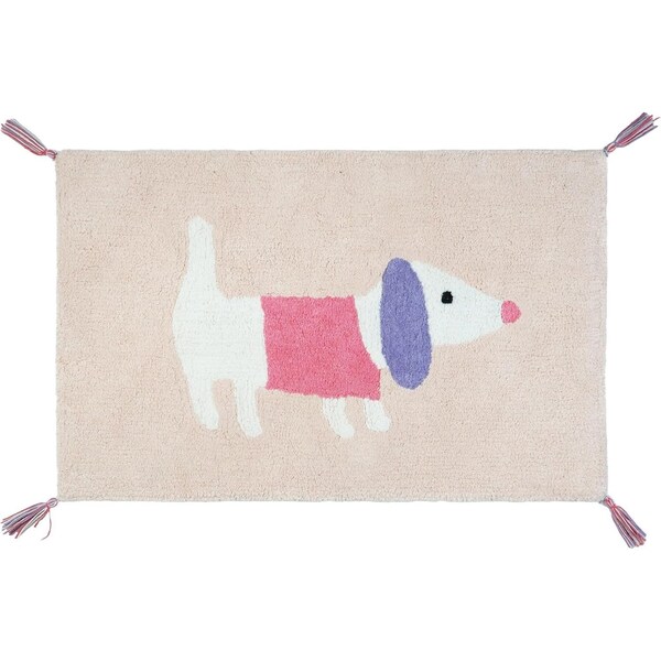 Homeroots 32" Pink And Purple Cotton Dog Youthful Bath Rug 635397 - main