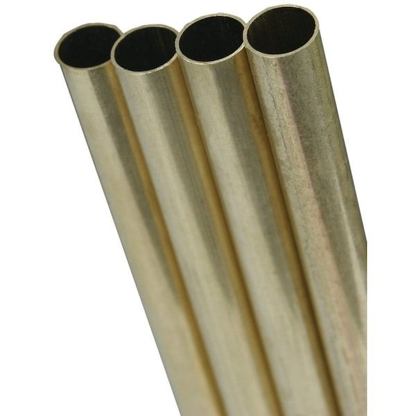 K&S Precision Metals Tube, 0253 in ID x 0281 in OD Dia, 12 in L, Brass 8132 - main