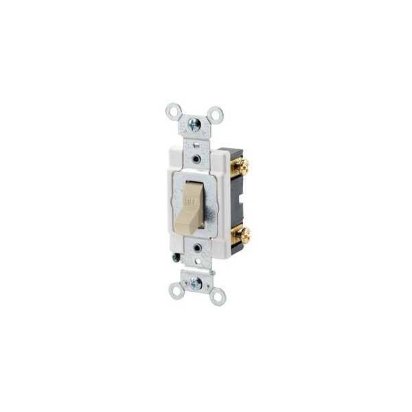 Leviton Toggle Switch, 15 Amp, 120/277 Volt, Ivory CSB1-15I - main
