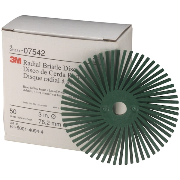 Scotch-Brite Radial Bristle Disc, 3 in x 3/8 in 50, 10/Carton, 4PK RB-ZB - main