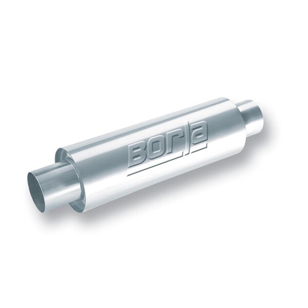 Borla 15 x 5 in. 3.5 in. In & Out XR-1 Round Stainless Sportsman Racing Muffler BRL40086 - main