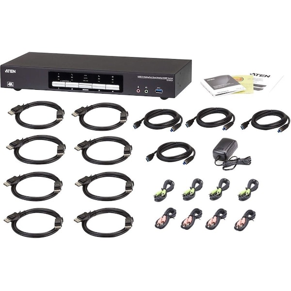 Aten 4-Port USB 3.0 4K DisplayPort Dual Display KVMP Switch-TAA Compliant CS1944DP - main