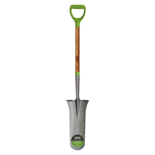 Ames Drain Spade Shovel, Tempered Steel, Comfort Step, Wood Handle, D-Grip 2531700 - main