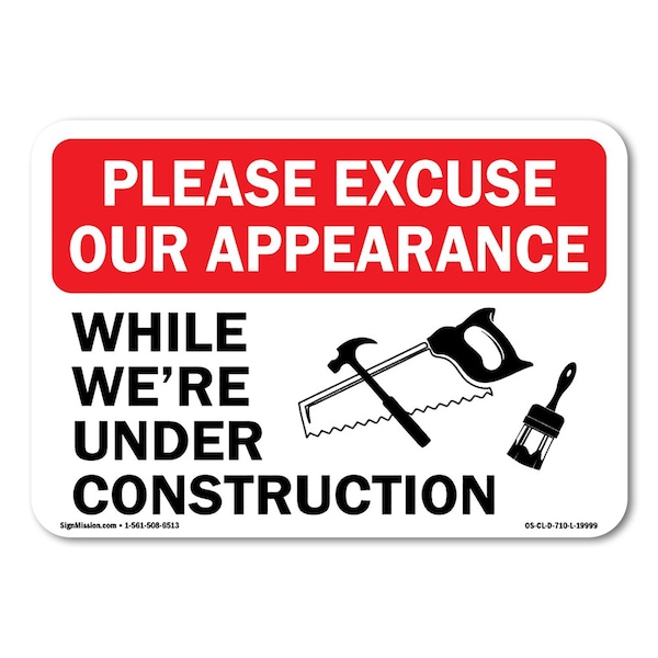 Signmission OSHA Construction Area, 10" Height, Decal, OS-CL-D-710-L-19999 OS-CL-D-710-L-19999 - main