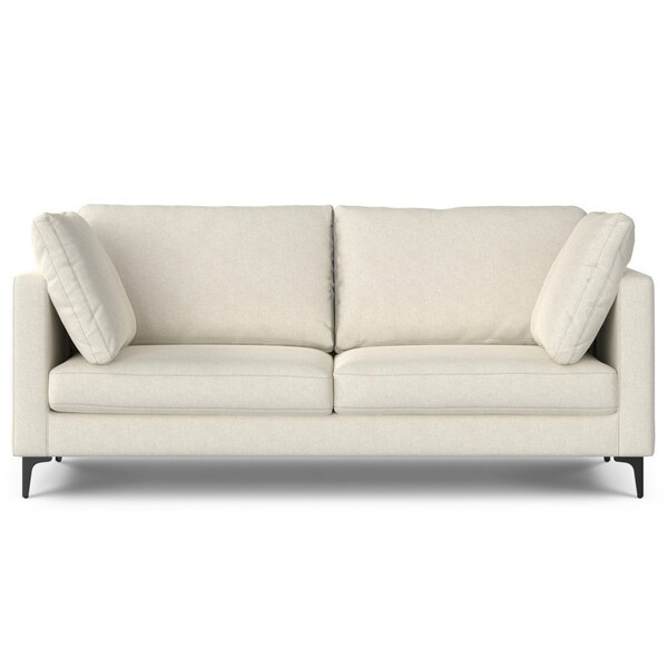 Homeroots 76" Cream Fabric Sofa With Black Legs 641007 - main