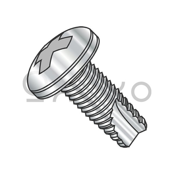 Oxoxo 10-32X3/8 Phillips Pan Thread Cutting Screw Type 23 Fully Threaded 18-8 Stainless Steel, 4000PK 353339 - main