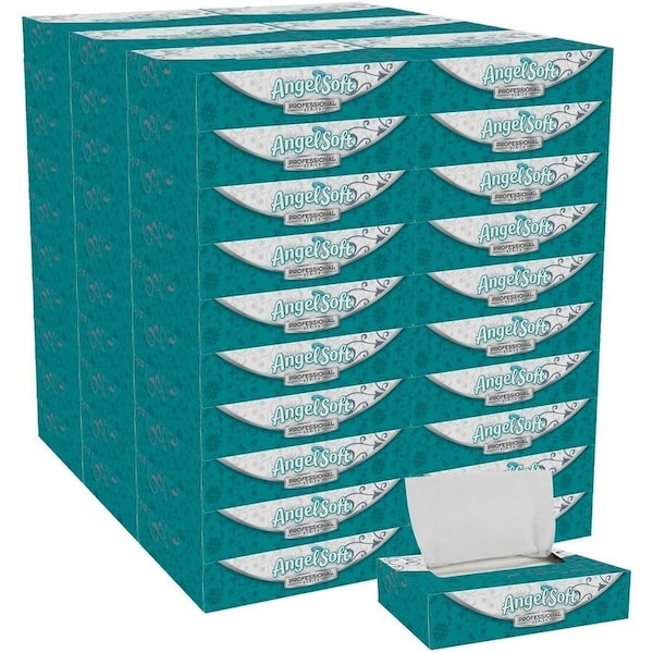 Georgia-Pacific Facial Tissue. Angel Soft Professional Series, 2 Ply, 5 1/2 in x 7 1/4 in, 50 Sheets/Box, 60PK 48550 - main