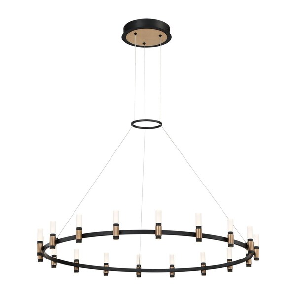 Eurofase Albany Contemporary LED Chandelier, 1-Light, 1600 Lumens, Soft White/Deep Black/Brass 37044-015 - main