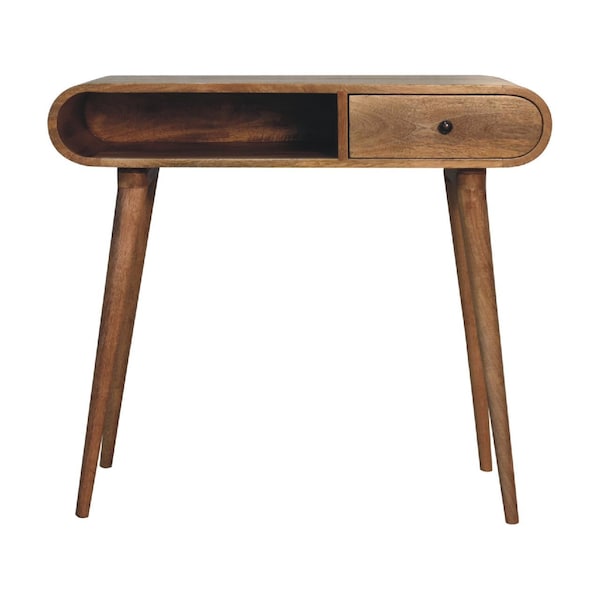 Homeroots 35" Brown Solid Wood Writing Desk 723450 - main