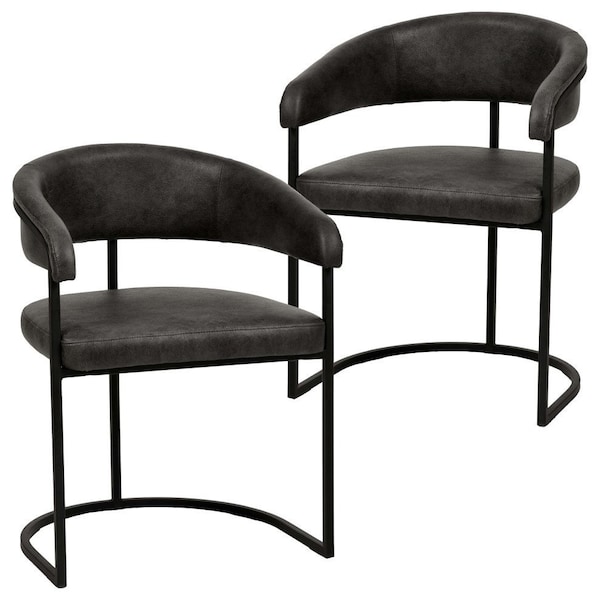 Leisuremod Aero Collection Modern Dining Chair in Charcoal, 2PK AC23CH2 - main