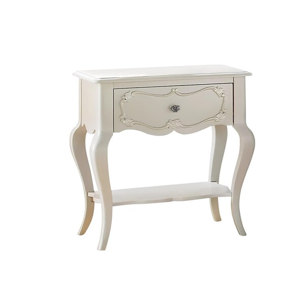 Homeroots 26" Solid Wood And Mirrored Glass Nightstand 285572 - main