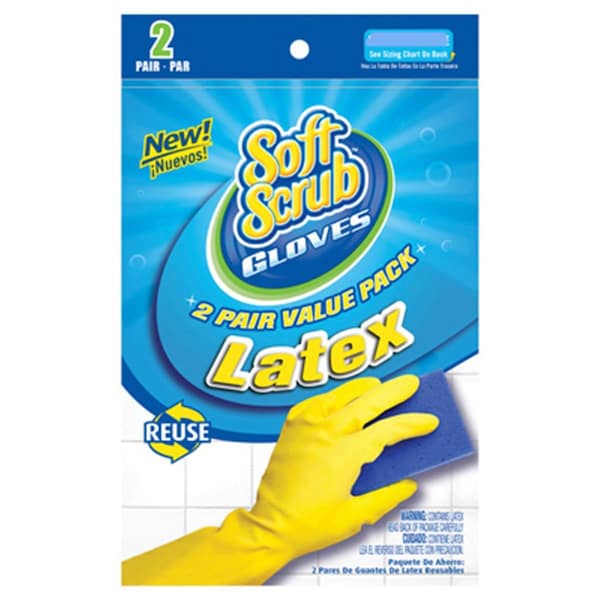 Big Time Products 1232326 Soft Scrub Safety Gloves Premium Latex Gloves Large 160310 - main