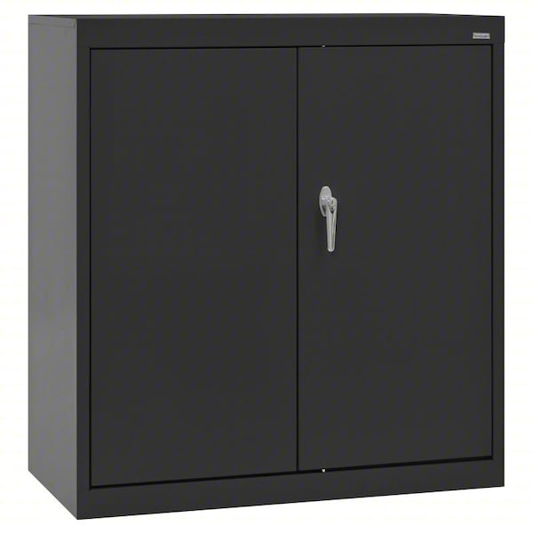Sandusky Lee Shelving Storage Cabinet, 36 in H, 36 in W, 24 in D, Swing, Keyed, Black, 3 Shelves CA21362436-09 - main