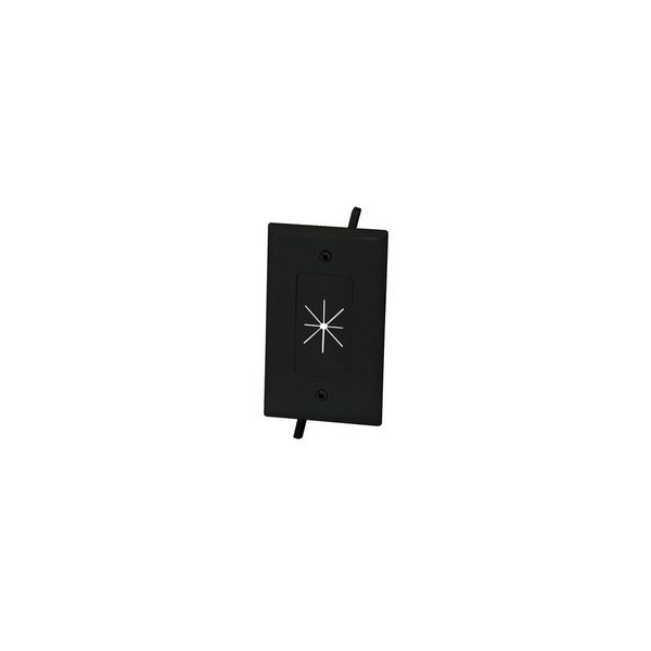 Cable Wholesale Easy Mount Series Single Gang Cable Passthrough Wall Plate with Flexible Opening, Black 45-0014-BK - main